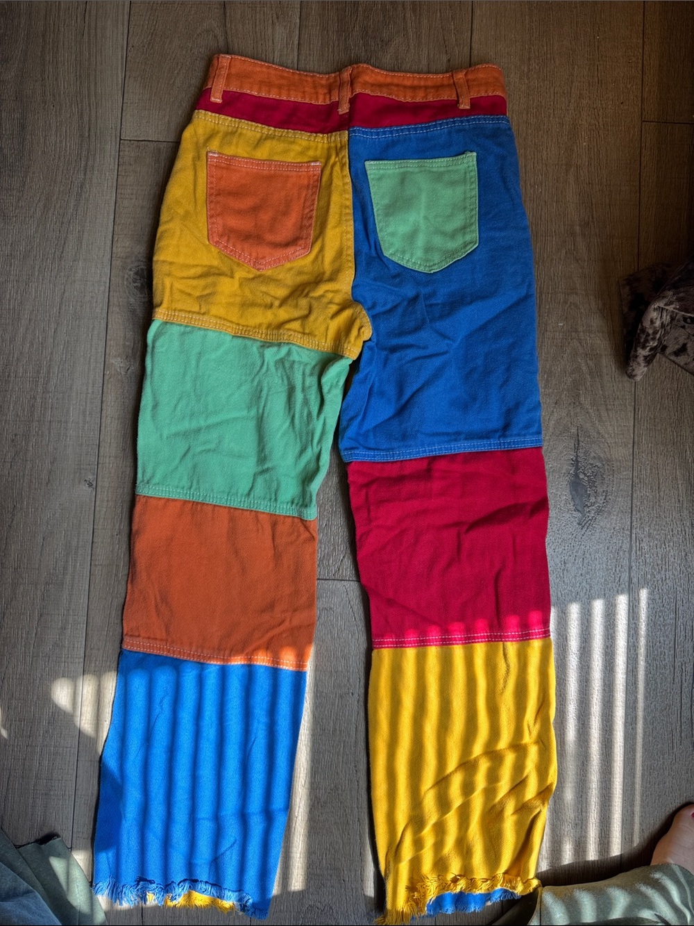 Colorblock Patchwork Kids Pants - Multicolor - Picture 2 of 2